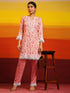 Samma Chikankari Co-ord set in Cotton for Women- Peach